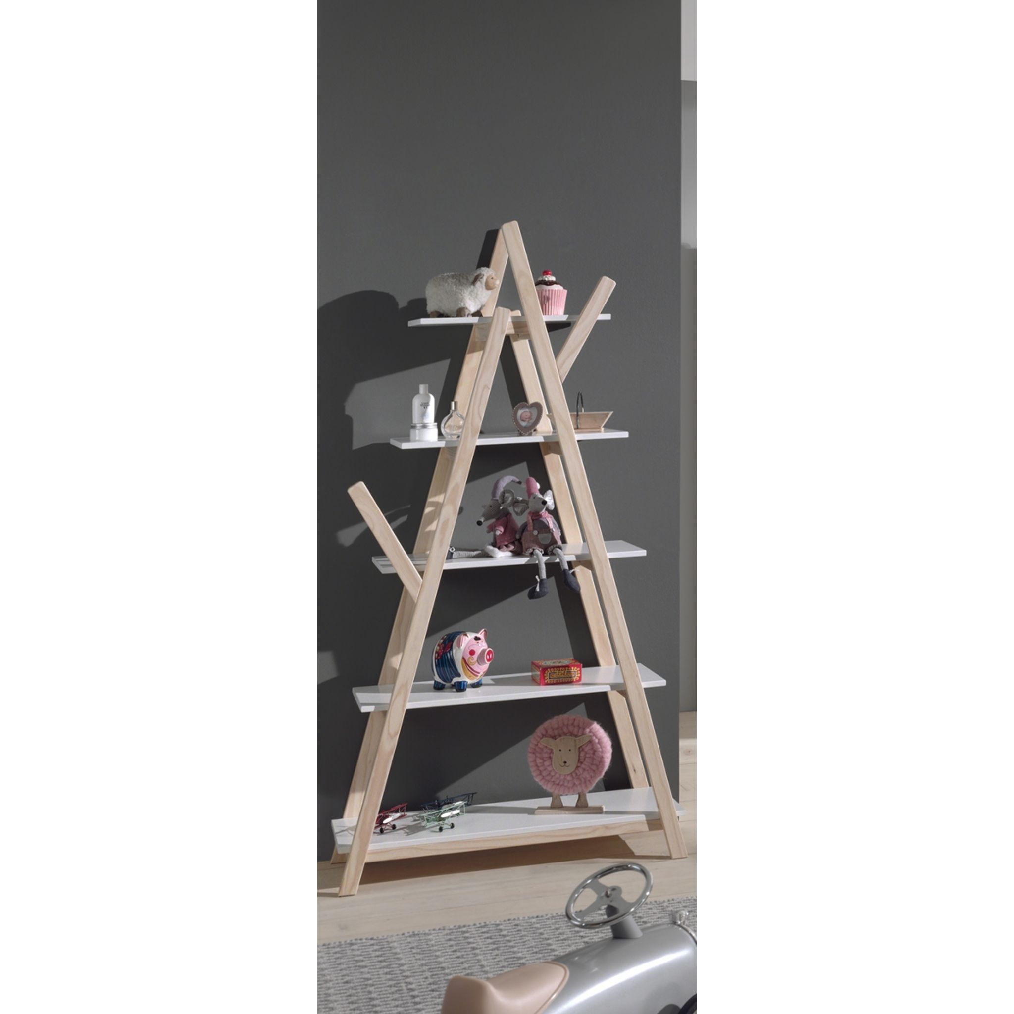 Bibliothèque chambre enfant scandinave H170cm KID. Coloris disponibles : Blanc