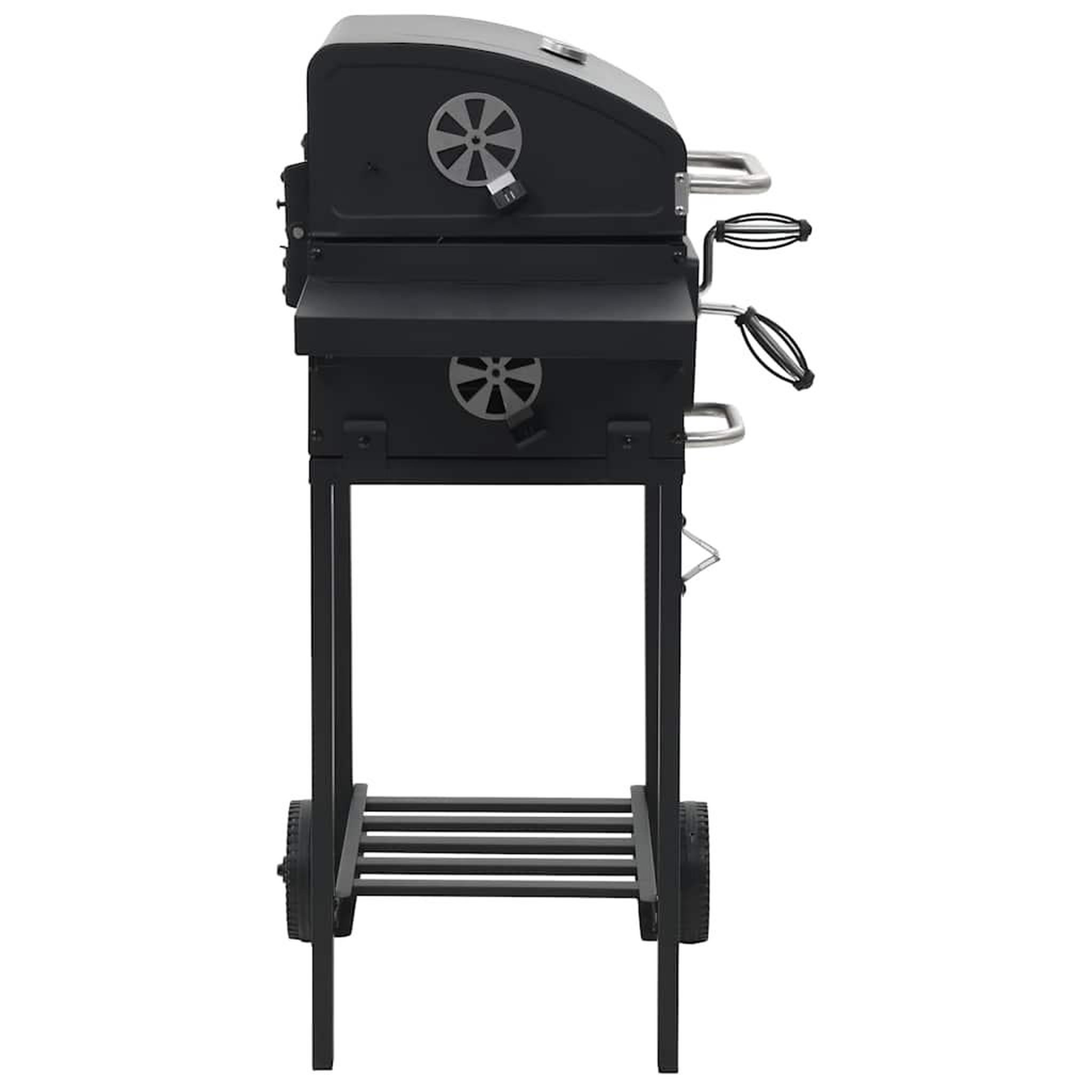 Voir la diapositive 3 : VIDAXL Gril de barbecue au charbon de bois et etagere inferieure Noir