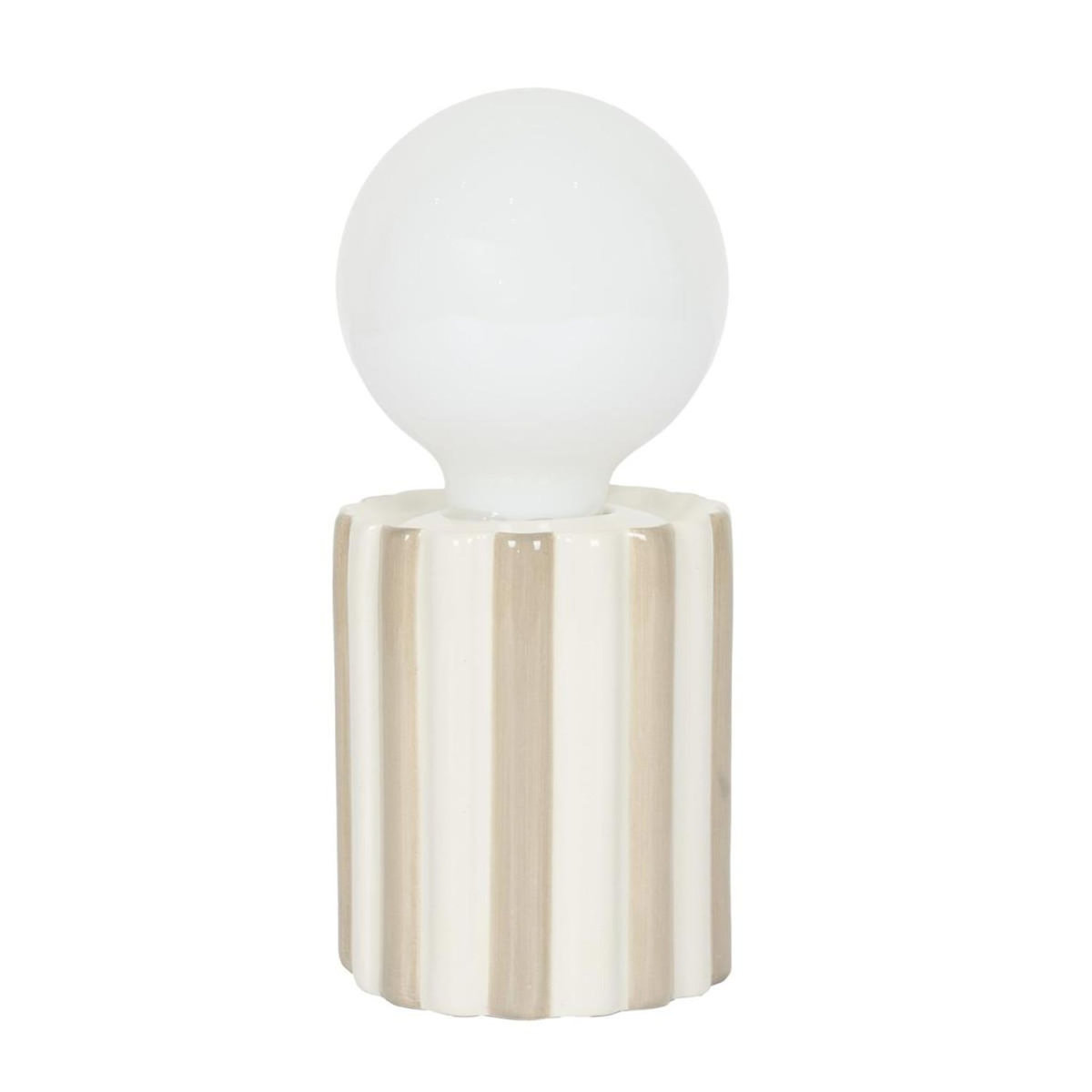 Paris Prix Lampe LED en Céramique  Cocooning  18cm Taupe