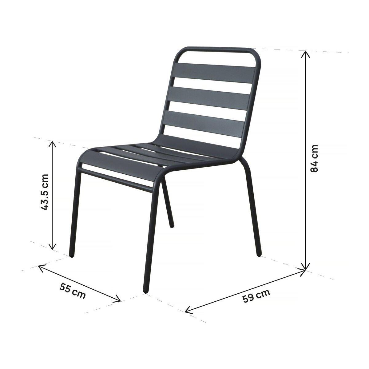 Habitat et Jardin Salon de jardin repas en métal  Bilbao  - 2 places - Gris