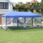 VIDAXL Tente de reception pliable avec parois Bleu 3x6 m
