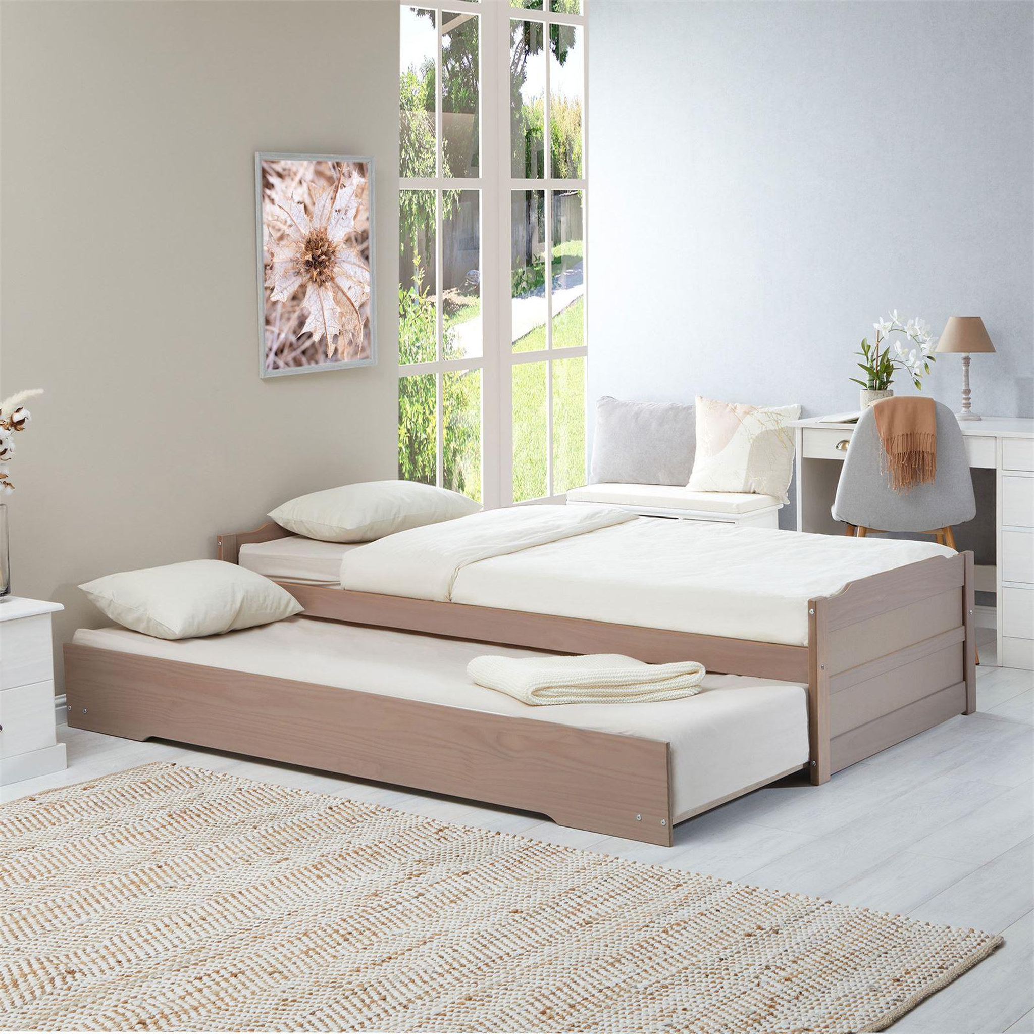 Voir la diapositive 2 : IDIMEX Lit gigogne LORENA en pin massif, 90 x 190 cm