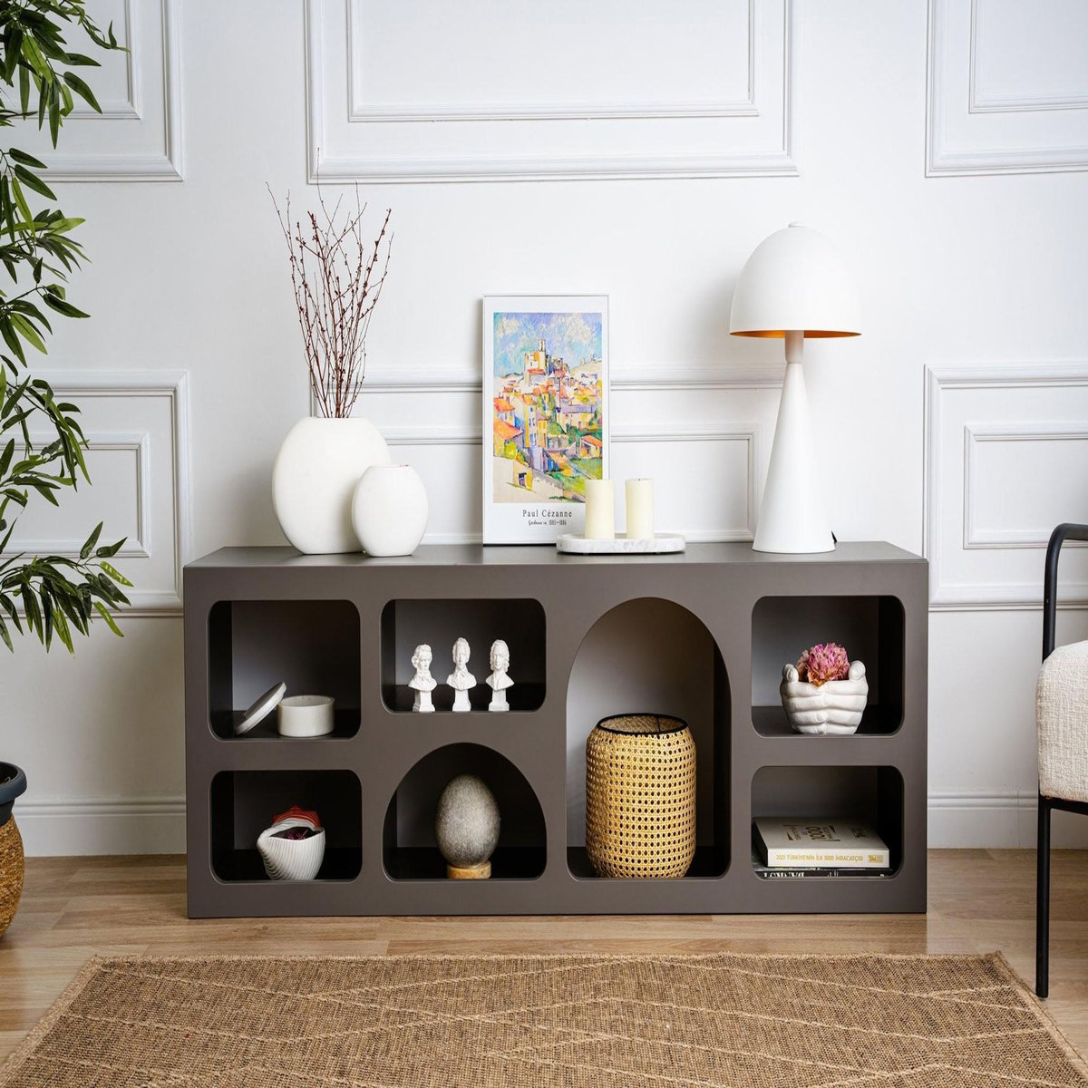 Habitat et Jardin Buffet en bois  Ferlis  - 160 x 40 x 51 cm - Gris anthracite