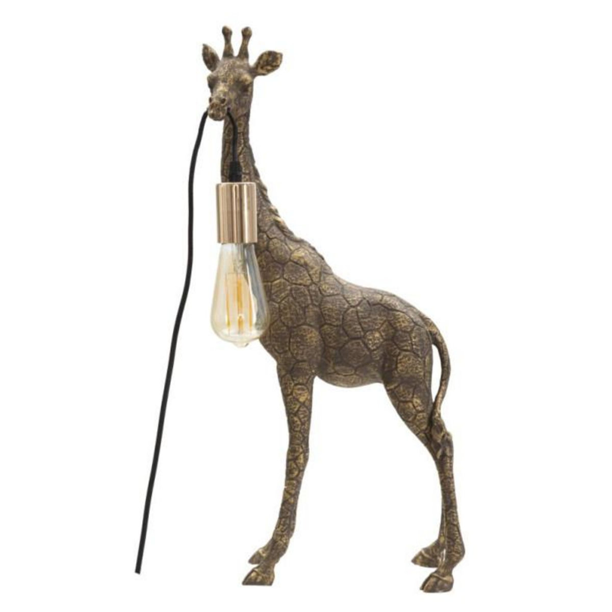 Paris Prix Lampe à Poser en Résine  Girafe  60cm Or Foncé