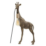 Paris Prix Lampe à Poser en Résine  Girafe  60cm Or Foncé