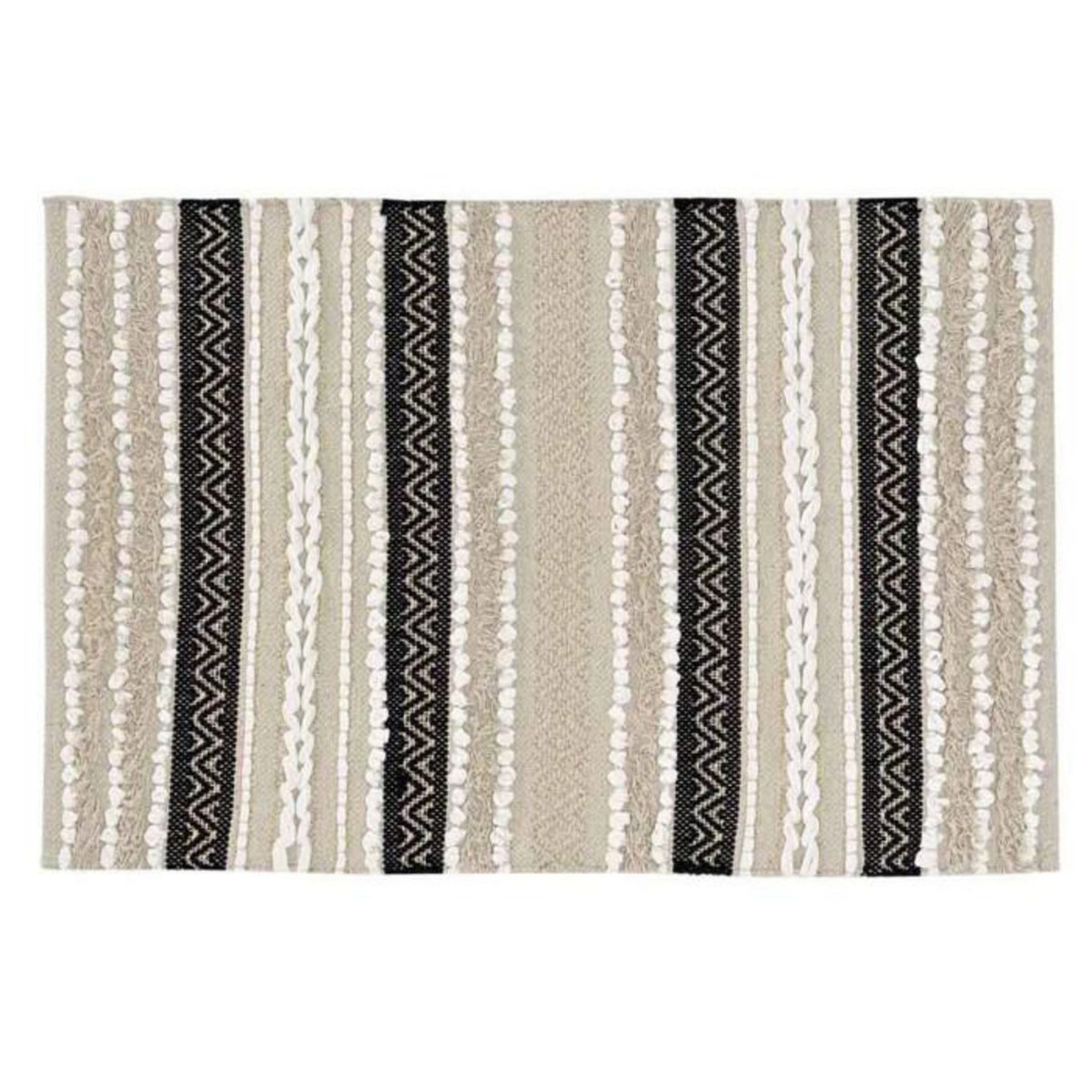 Paris Prix Tapis Déco  Mirage  60x90cm Naturel & Noir