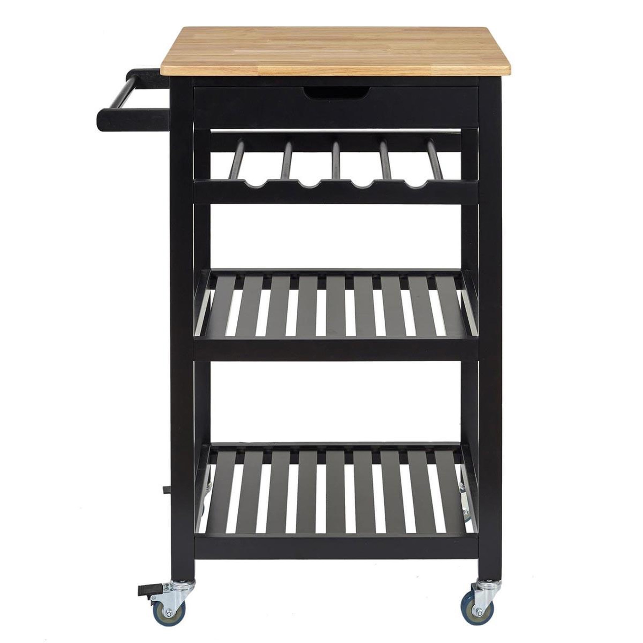 Voir la diapositive 2 : The Home Deco Factory Desserte de cuisine 3 niveaux  roulettes  84cm noir