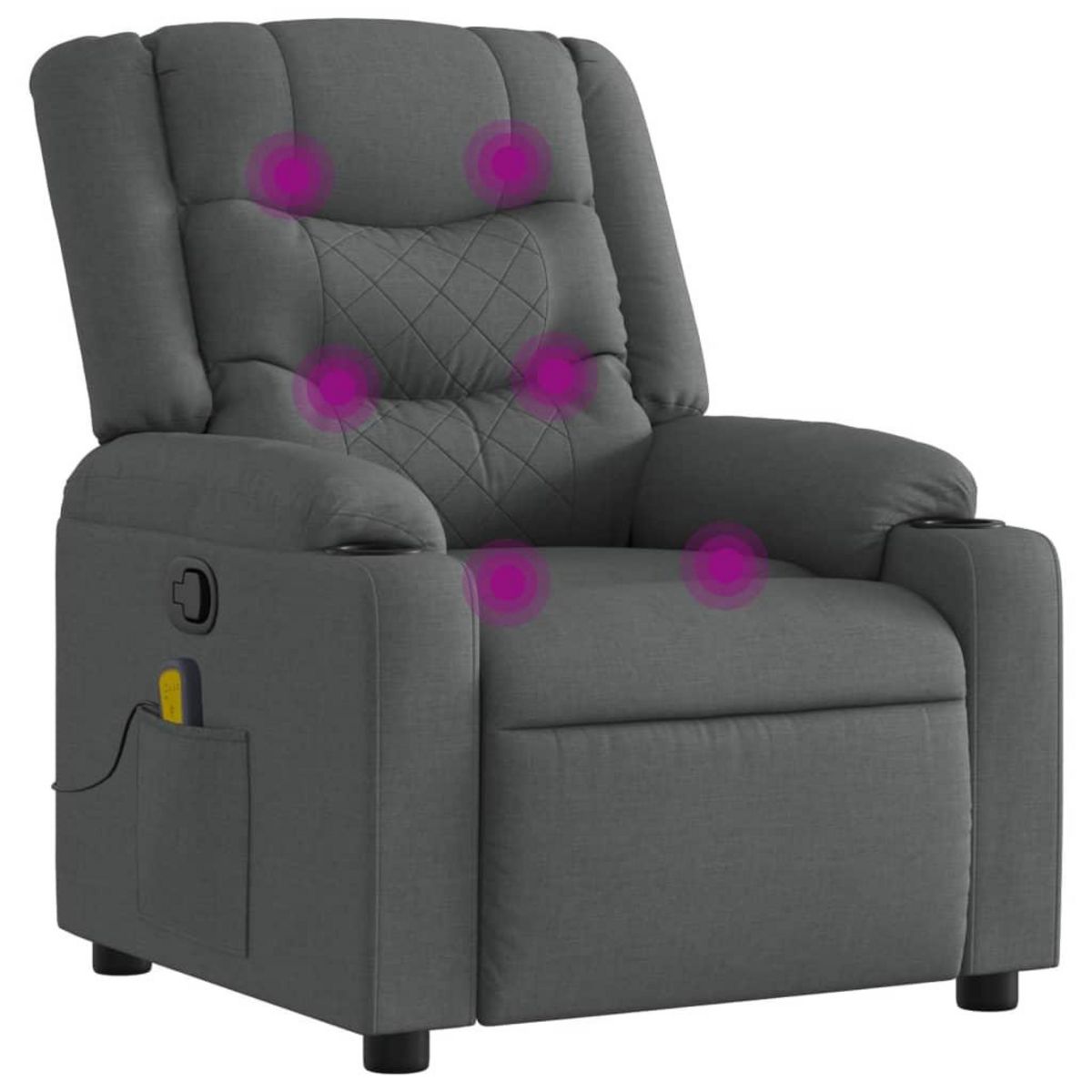 VIDAXL Fauteuil de massage inclinable Gris fonce Tissu