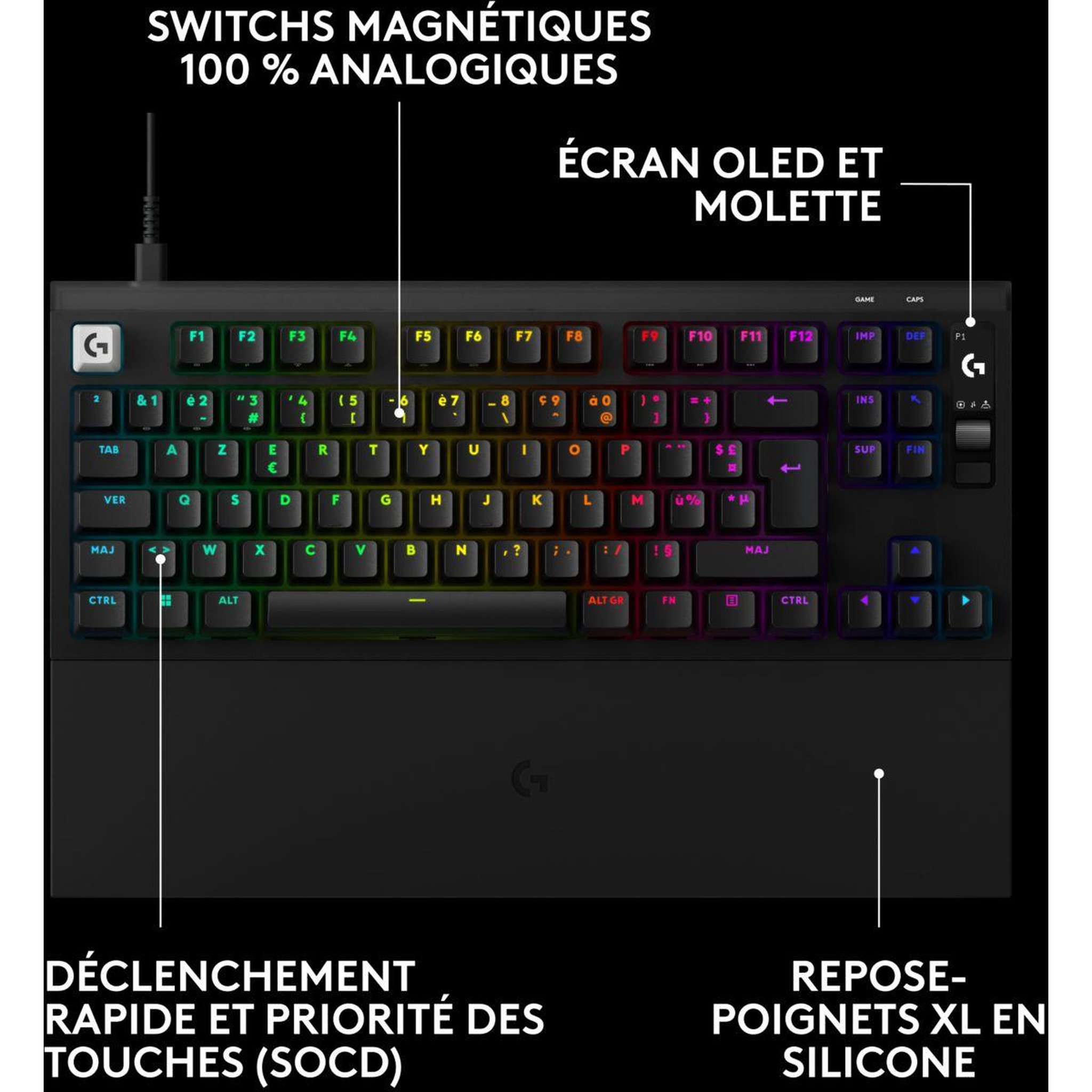 Voir la diapositive 3 : Logitech Clavier gamer PRO X2 RAPID NOIR