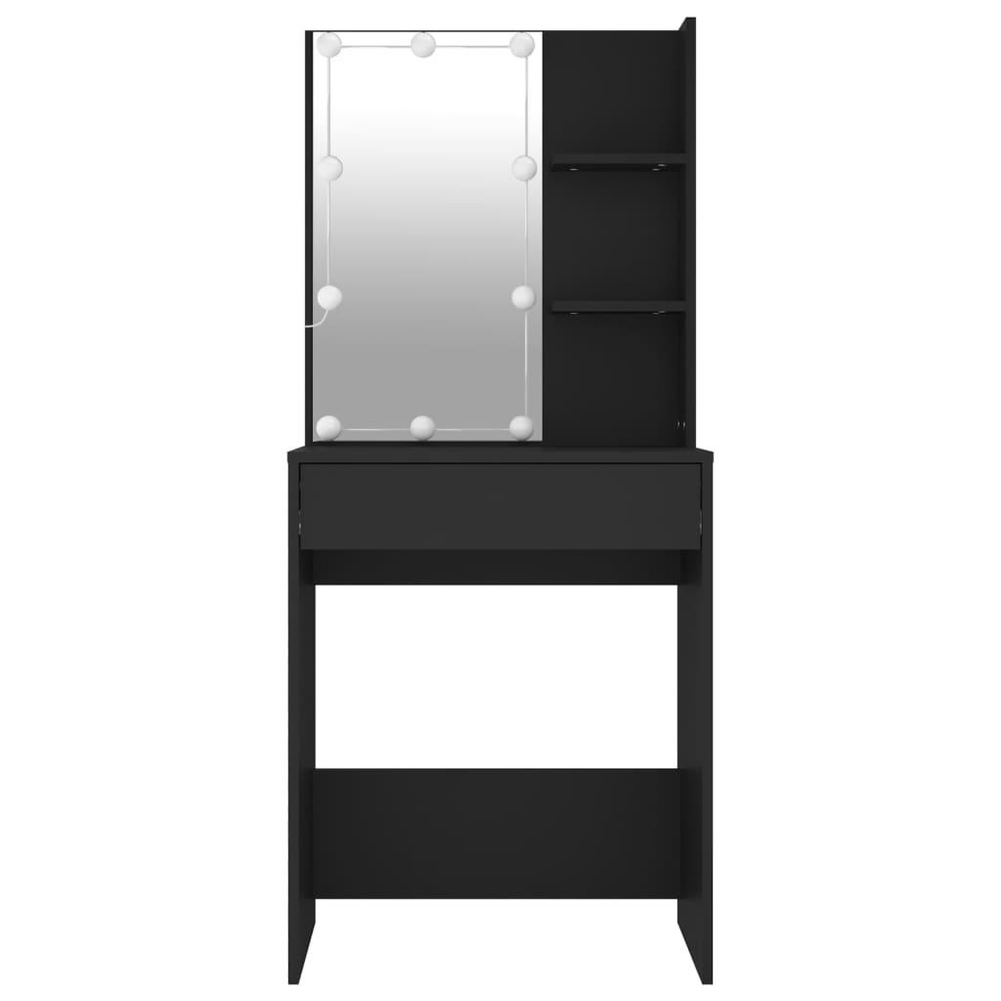 Voir la diapositive 5 : VIDAXL Coiffeuse avec LED Noir 60x40x140 cm