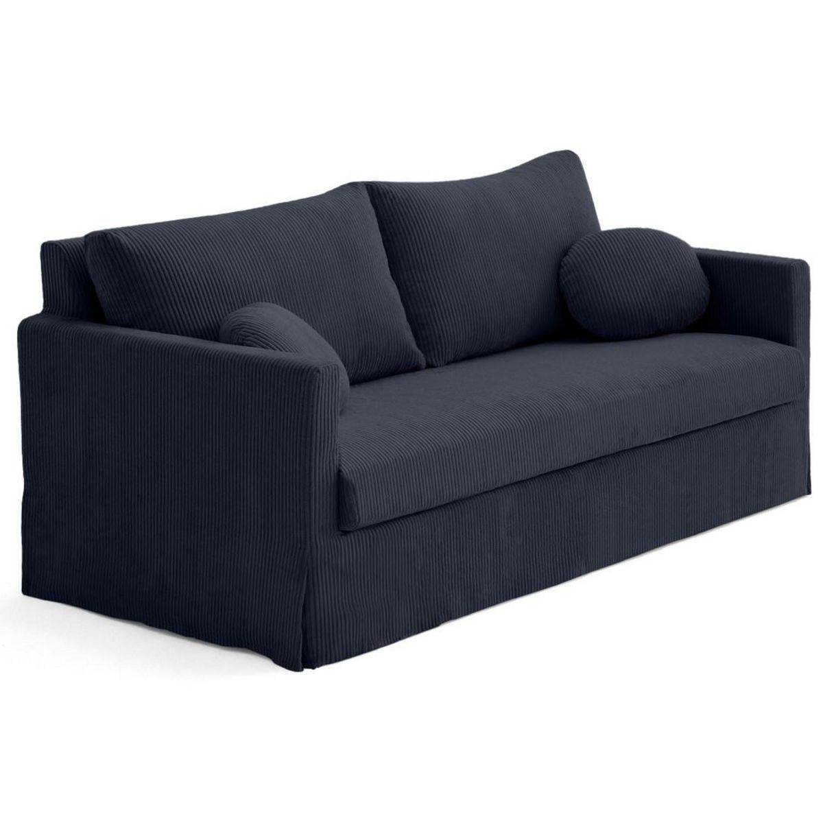 LISA DESIGN Serena - canapé droit déhoussable 3 places en velours côtelé