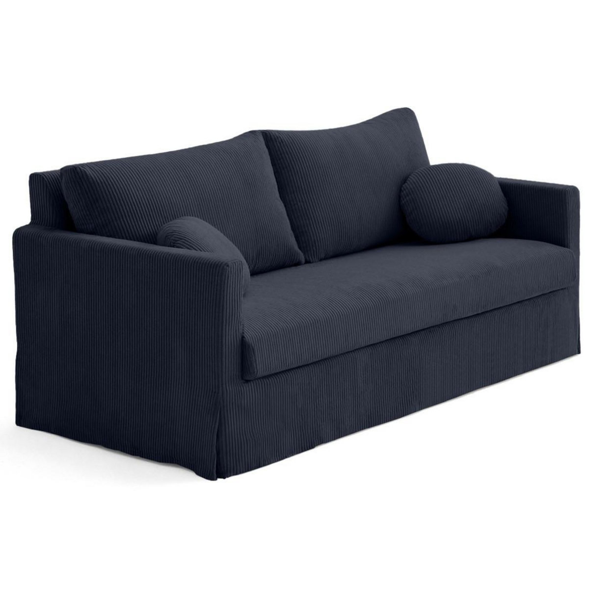 LISA DESIGN Serena - canapé droit déhoussable 3 places en velours côtelé