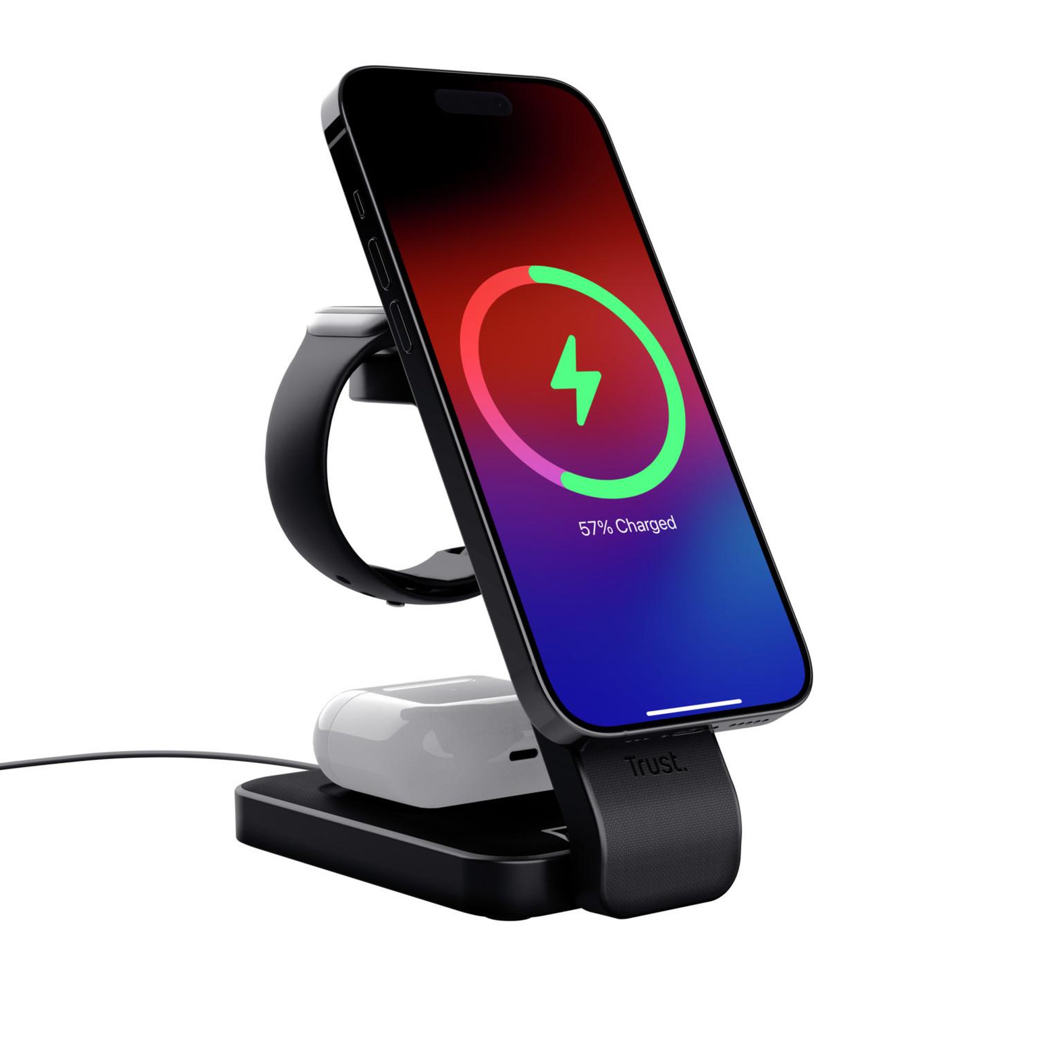 Voir la diapositive 3 : Trust Trust Viro Écouteurs, Casque, Smartphone, Smartwatch Noir USB Recharge sans fil