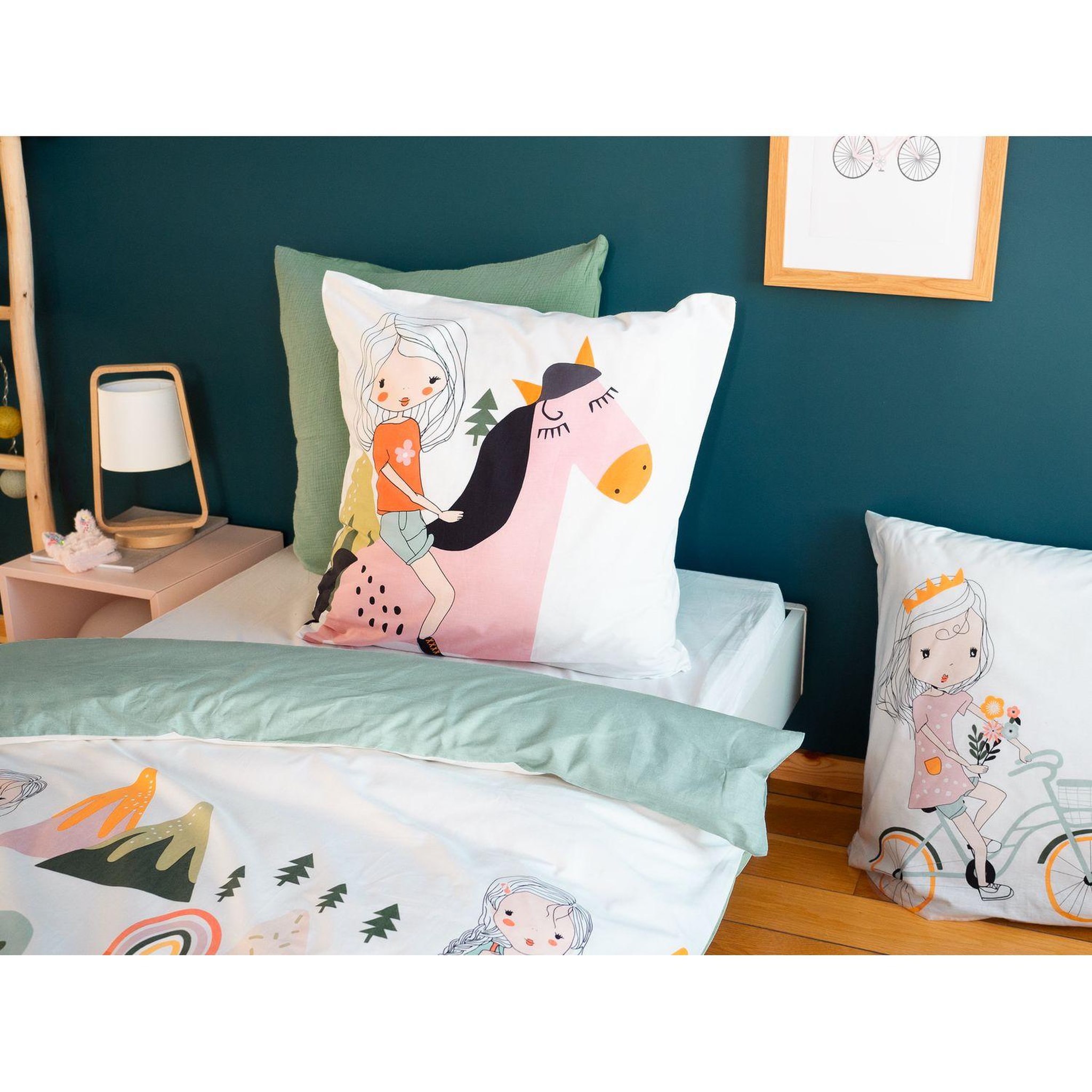 Voir la diapositive 4 : COTE DECO Parure de lit enfant Cheval - 100% coton 57 fils/cm² - 140 x 200 cm