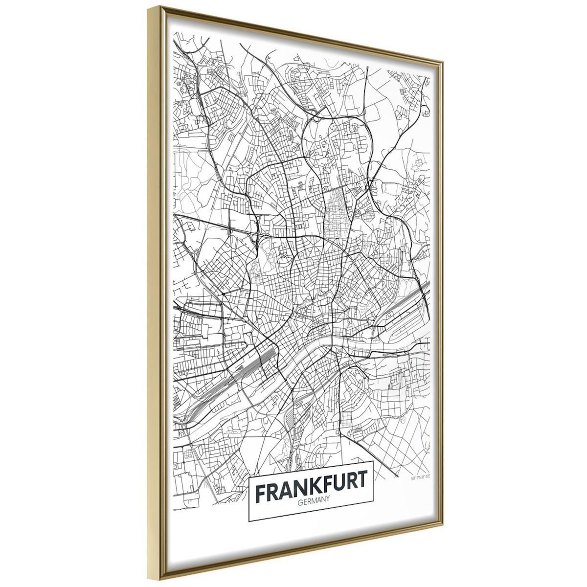 Paris Prix Affiche Murale Encadrée  City map Frankfurt