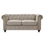 Voir la diapositive 1 : Paris Prix Canapé 2 Places Velours  Chesterfield  157cm Taupe