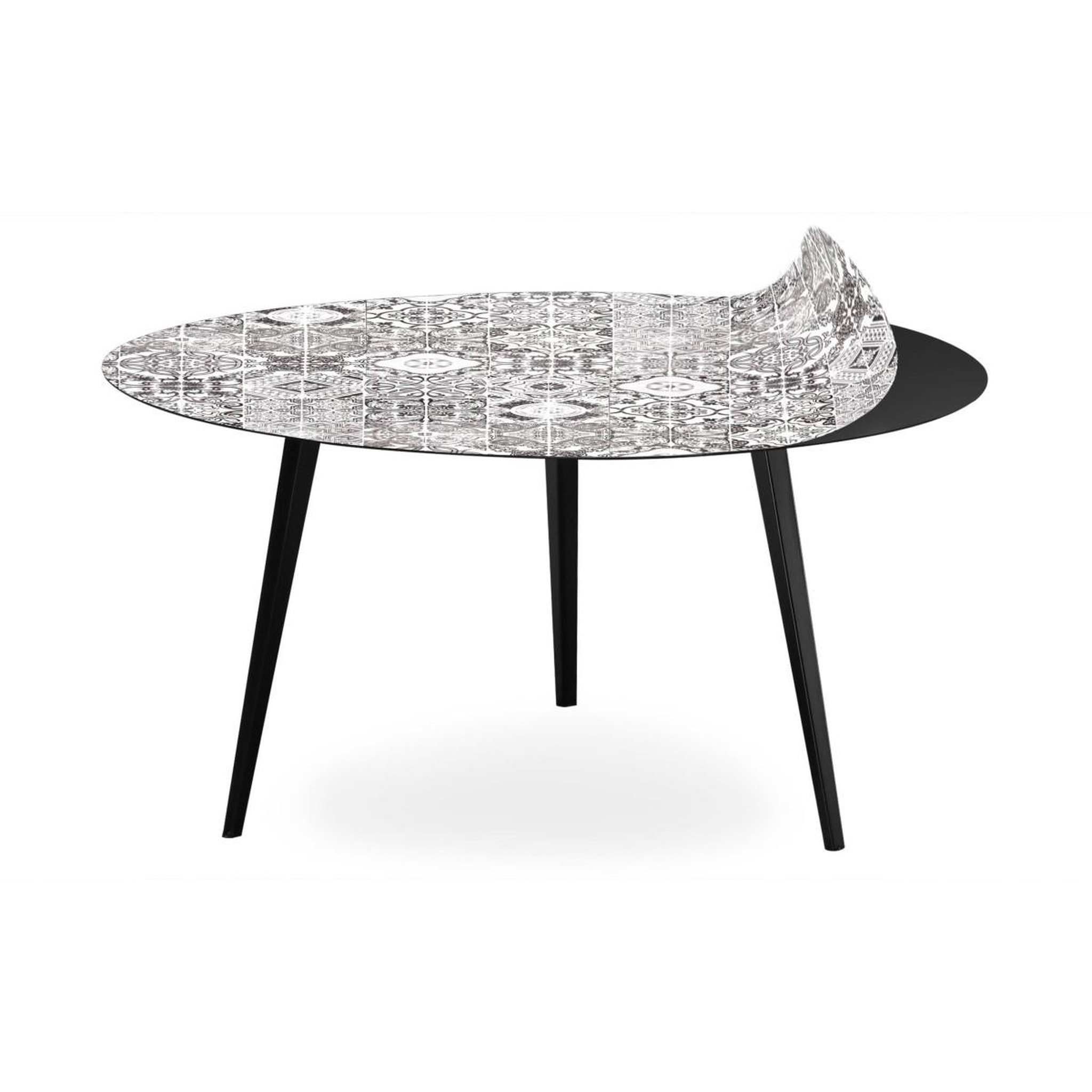 Voir la diapositive 5 : Paris Prix Table basse 2 covers  natural  90cm noir