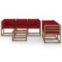Voir la diapositive 2 : VIDAXL Salon de jardin 6 pcs avec coussins rouge bordeaux