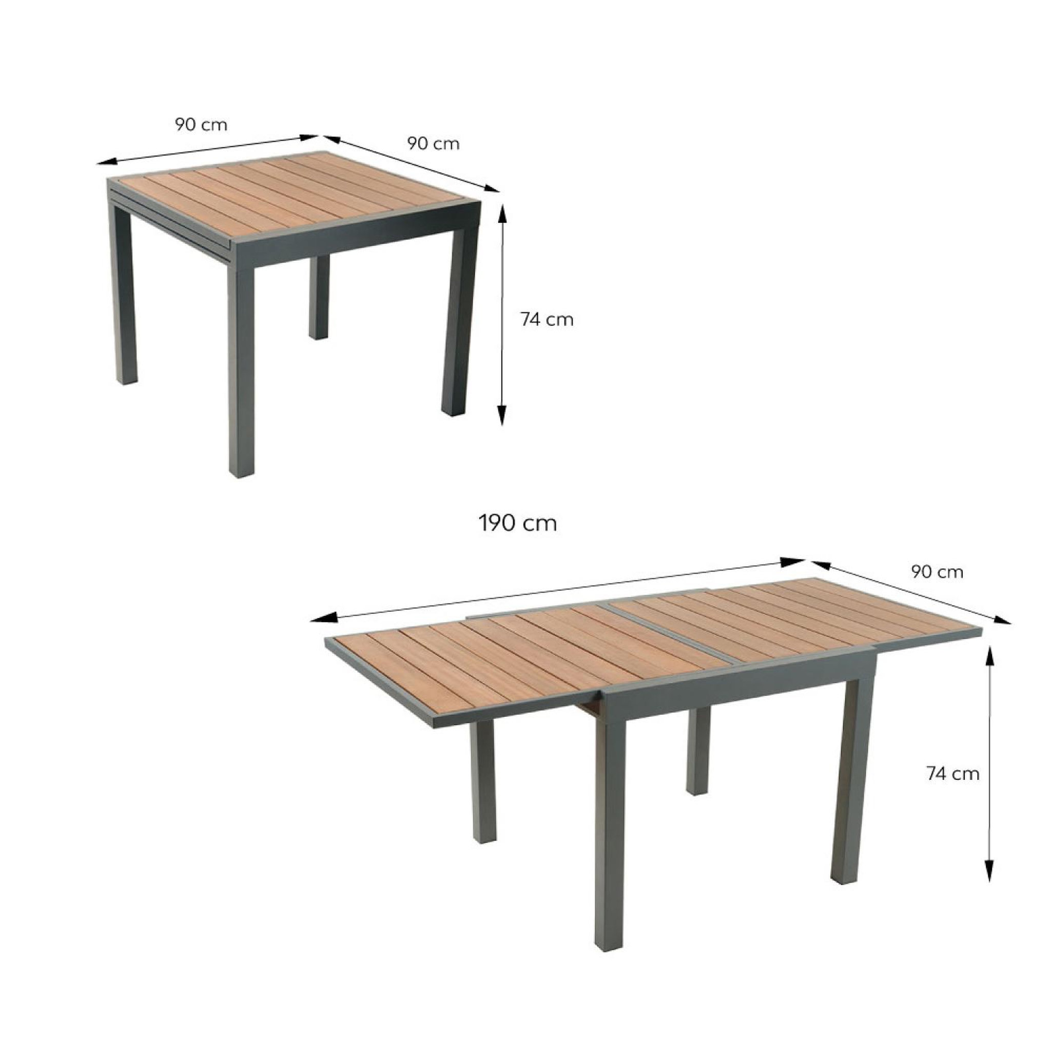 Voir la diapositive 3 : CONCEPT USINE Salon de jardin 8 places en aluminium et bois d'eucalyptus nido