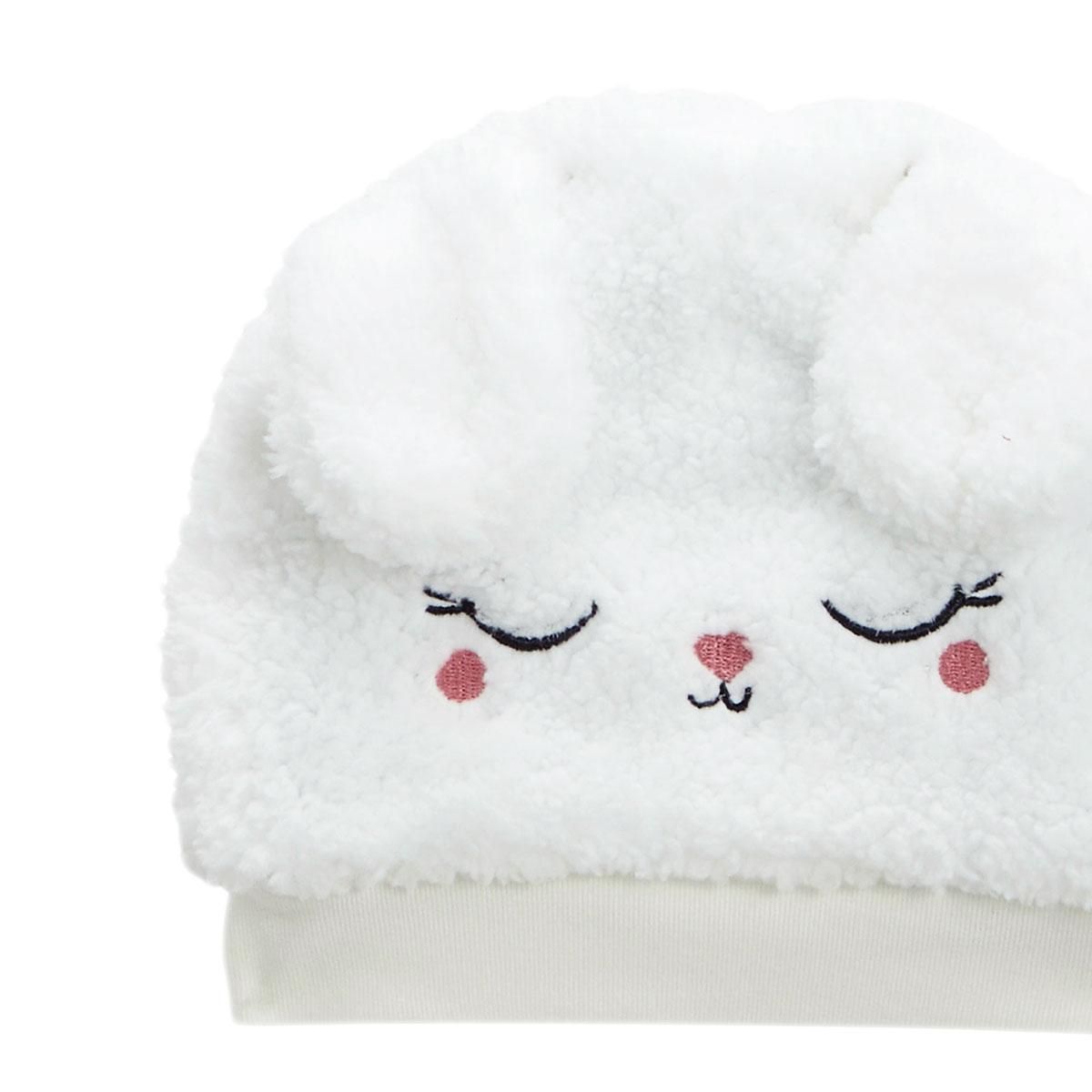 Petit Béguin Bonnet bébé en sherpa + moufles Alaska