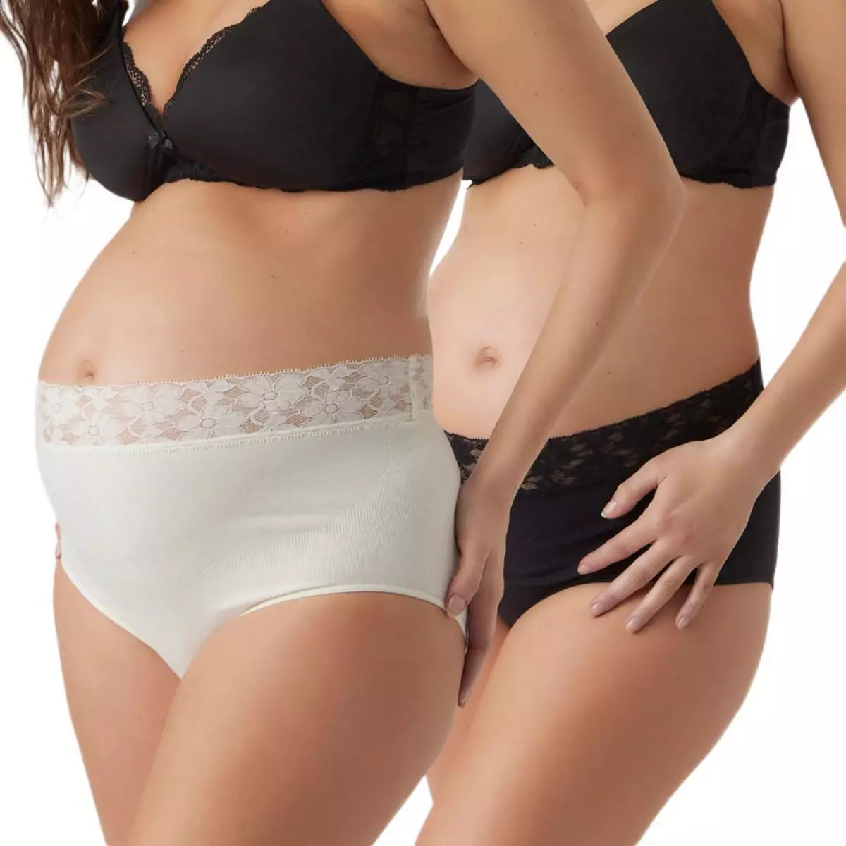 MAMALICIOUS x2 Culottes de Grossesse Blanches/Noires Femme Mamalicious Heal