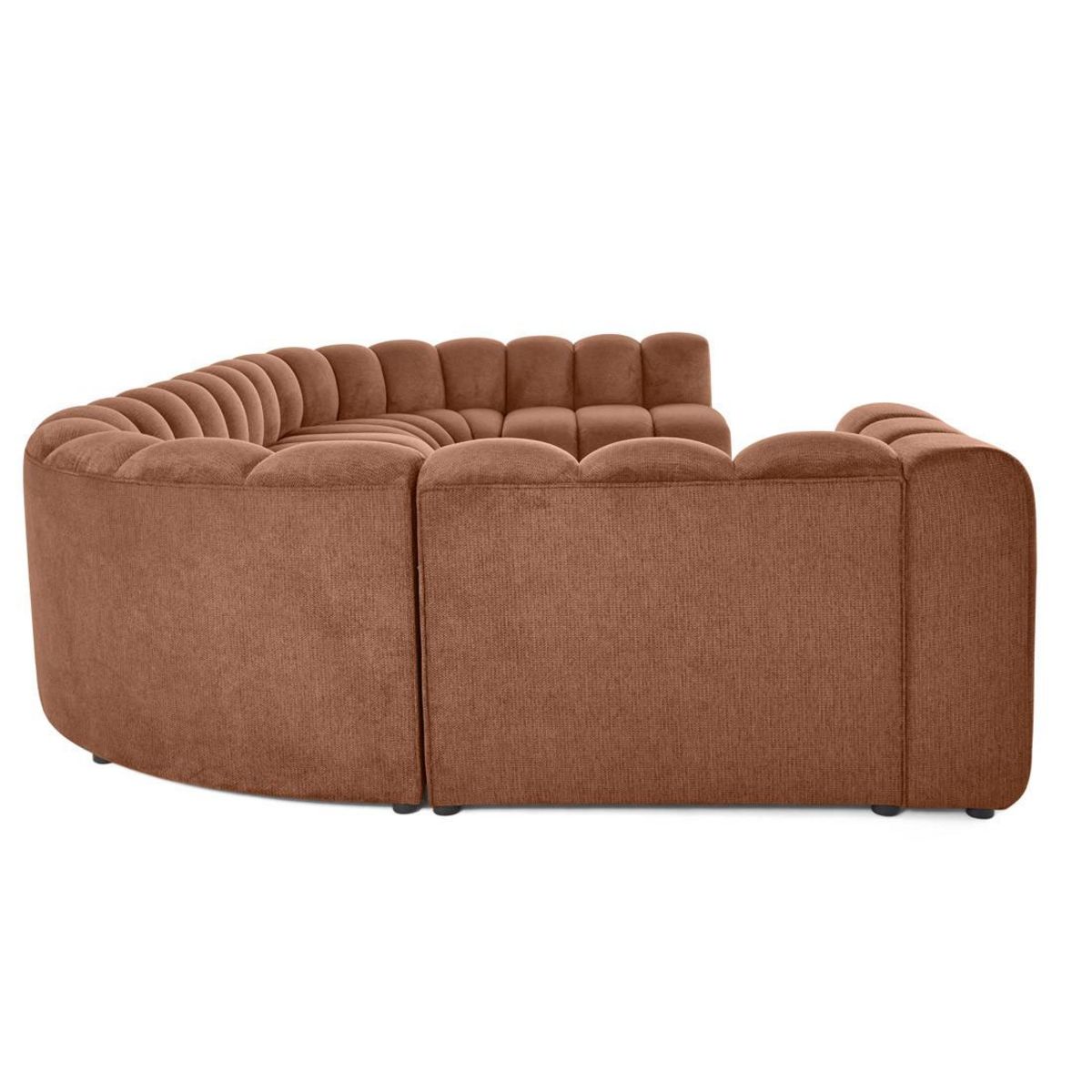 LISA DESIGN Debbie - canapé modulable panoramique d'angle droit 7 places en tissu texturé