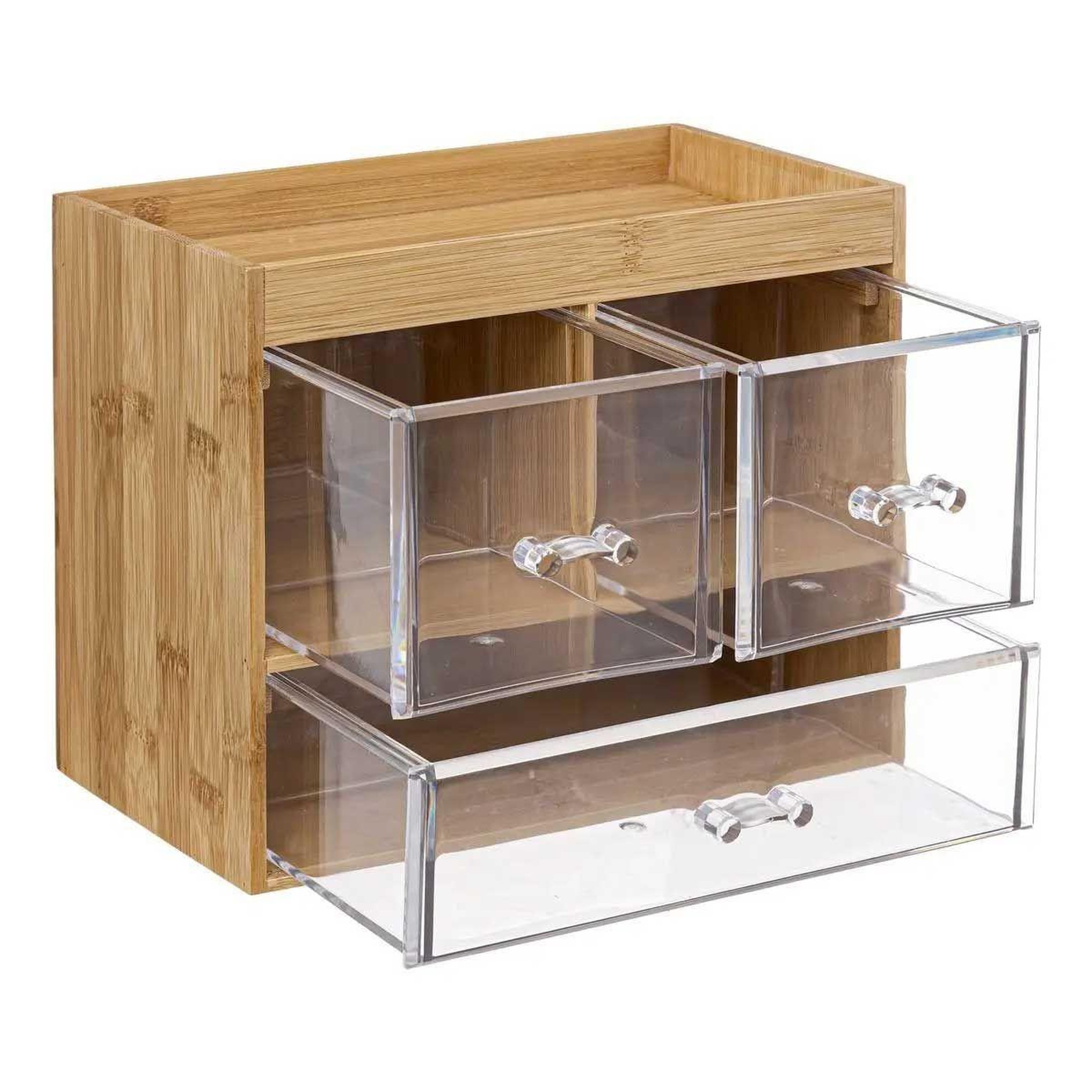 Voir la diapositive 2 : FIVE Boîte organiseur 3 tiroirs  selena  24cm naturel