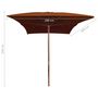 Voir la diapositive 6 : VIDAXL Parasol de jardin avec mat en bois terre cuite 200x300 cm
