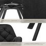 Voir la diapositive 5 : tectake Fauteuil pivotant en velours avec accoudoirs rembourré avec motif matelassé noir Lot de 6