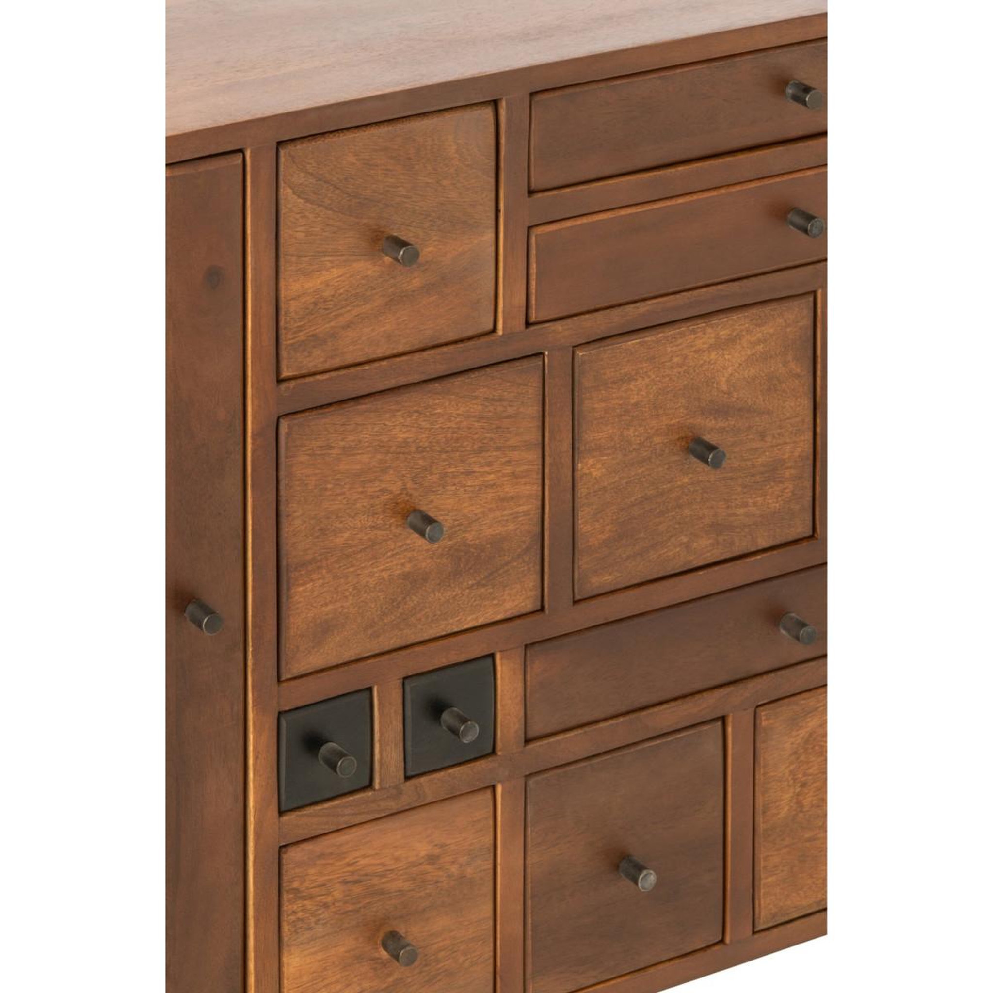 Voir la diapositive 6 : J-LINE Buffet 18 tiroirs en bois  sixty  152cm naturel