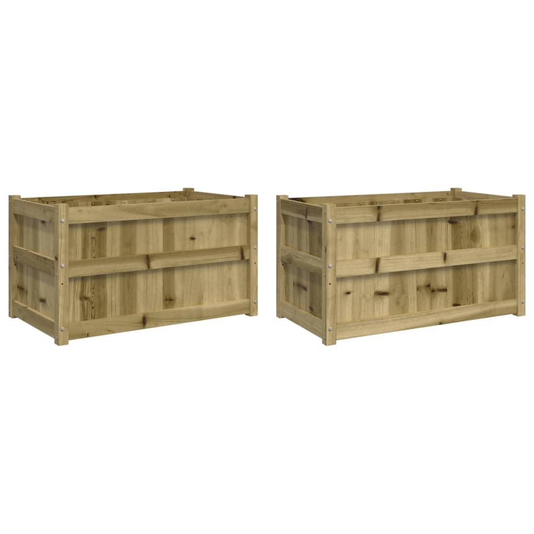 Voir la diapositive 2 : VIDAXL Jardinieres 2 pcs bois de pin impregne