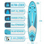 Voir la diapositive 3 : ROHE Stand Up Paddle gonflable INDIANA BLUE ROHE 10'6'' (320cm) 30'' (76cm) 6'' (15cm) avec Pompe, Pagaie, Leash et Sac de transport