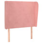 Voir la diapositive 2 : VIDAXL Tete de lit avec oreilles Rose 103x23x118/128 cm Velours