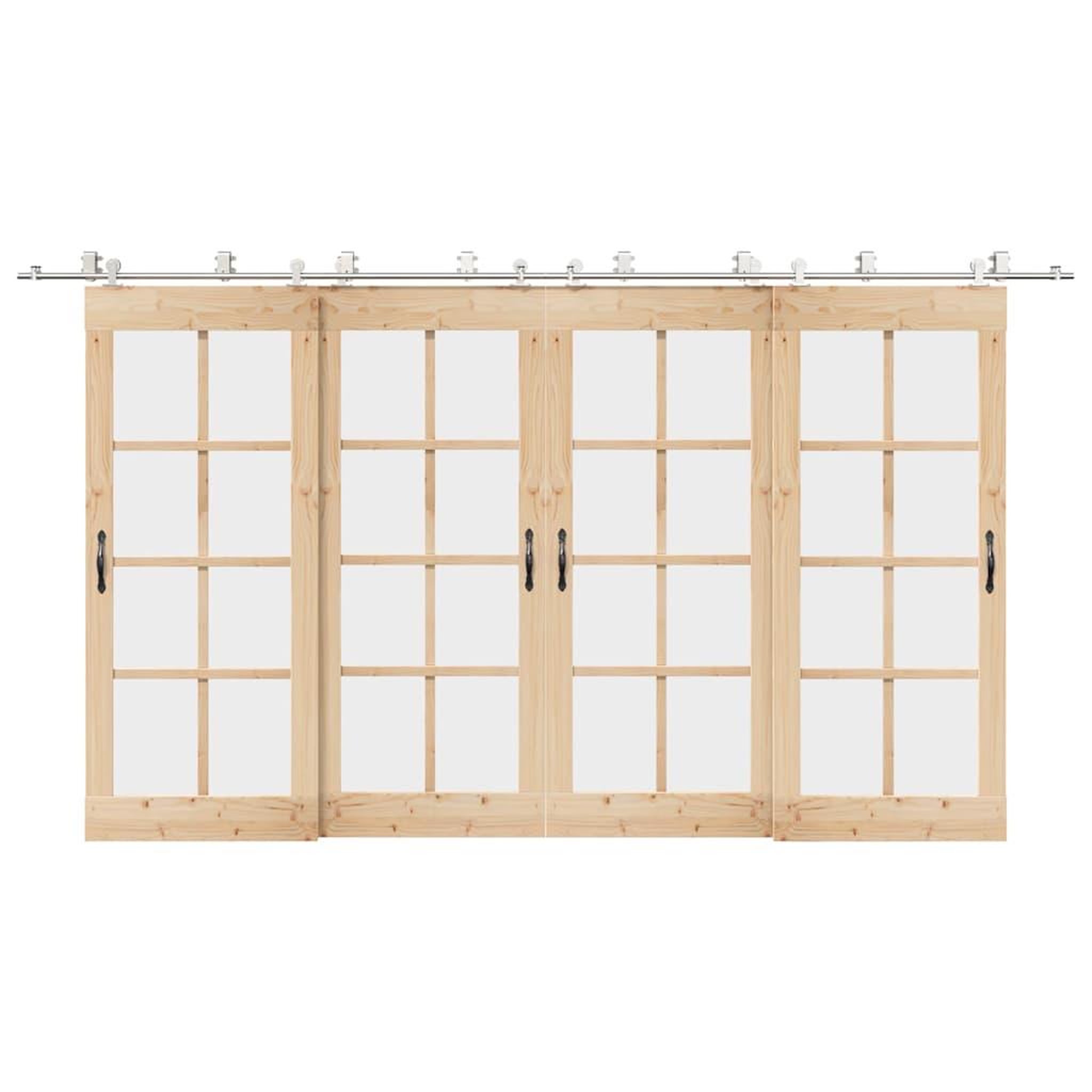 VIDAXL Kit fixation porte coulissante 400 cm Acier inoxydable Argente