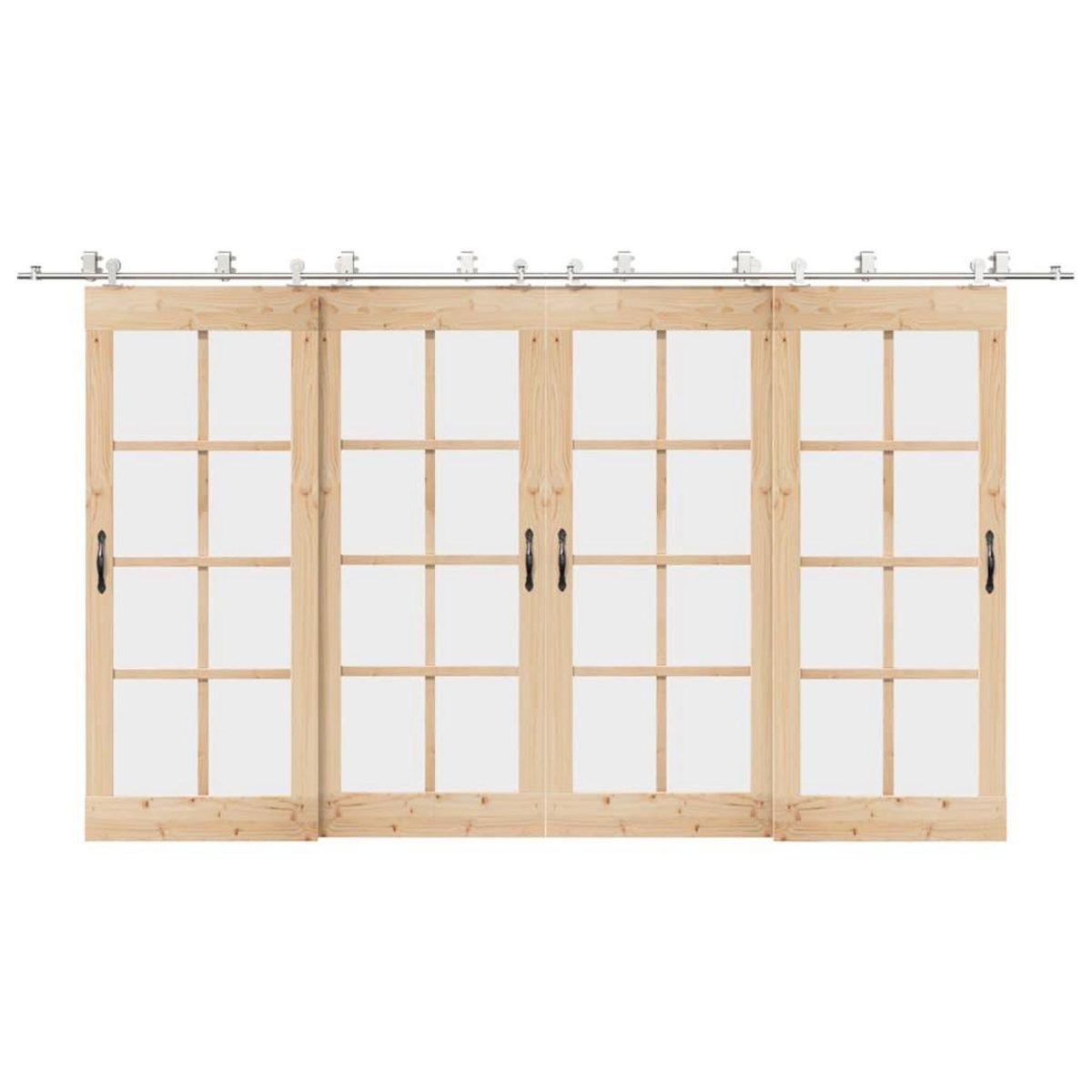 VIDAXL Kit fixation porte coulissante 400 cm Acier inoxydable Argente