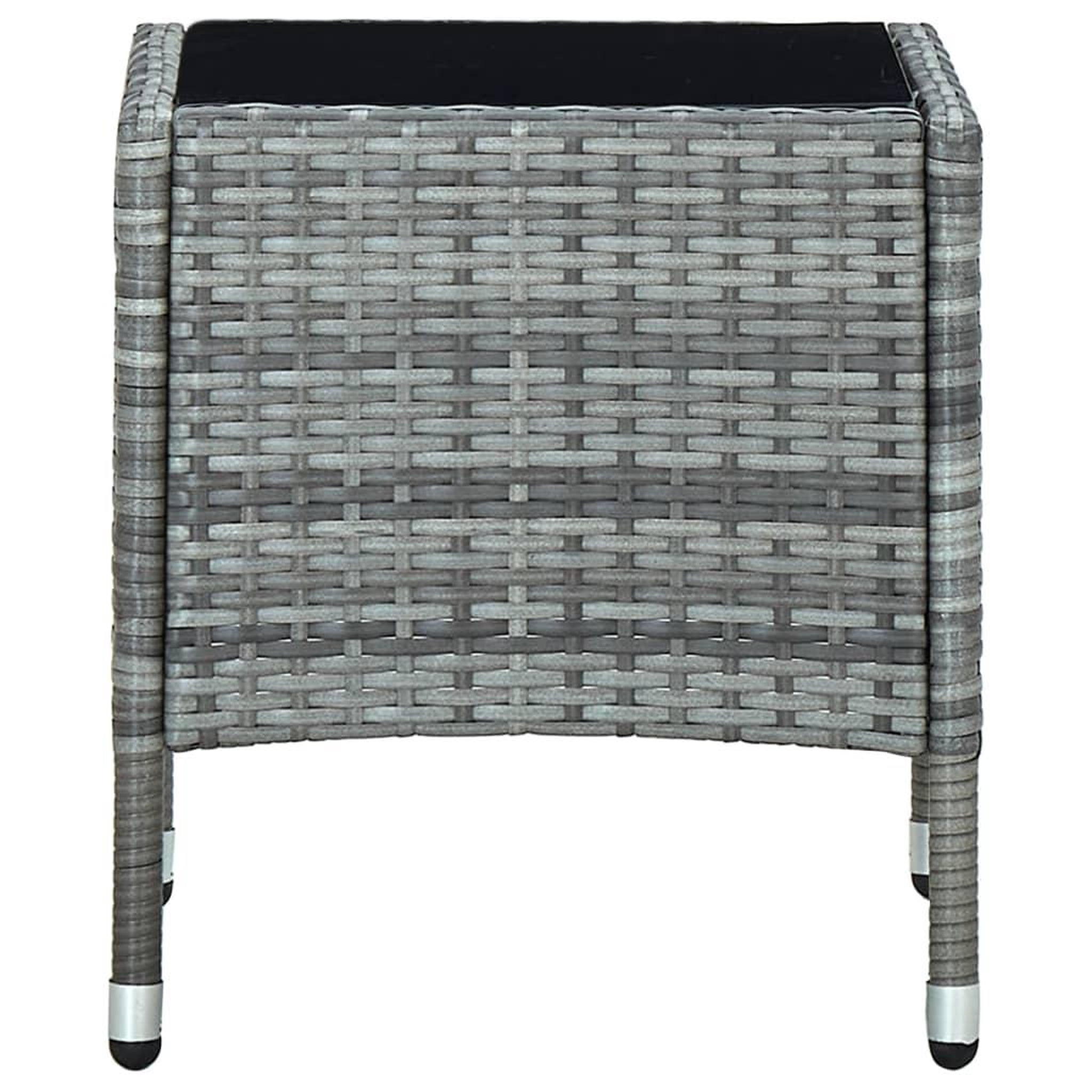 Voir la diapositive 3 : VIDAXL Table de jardin Gris 40x40x45 cm Resine tressee