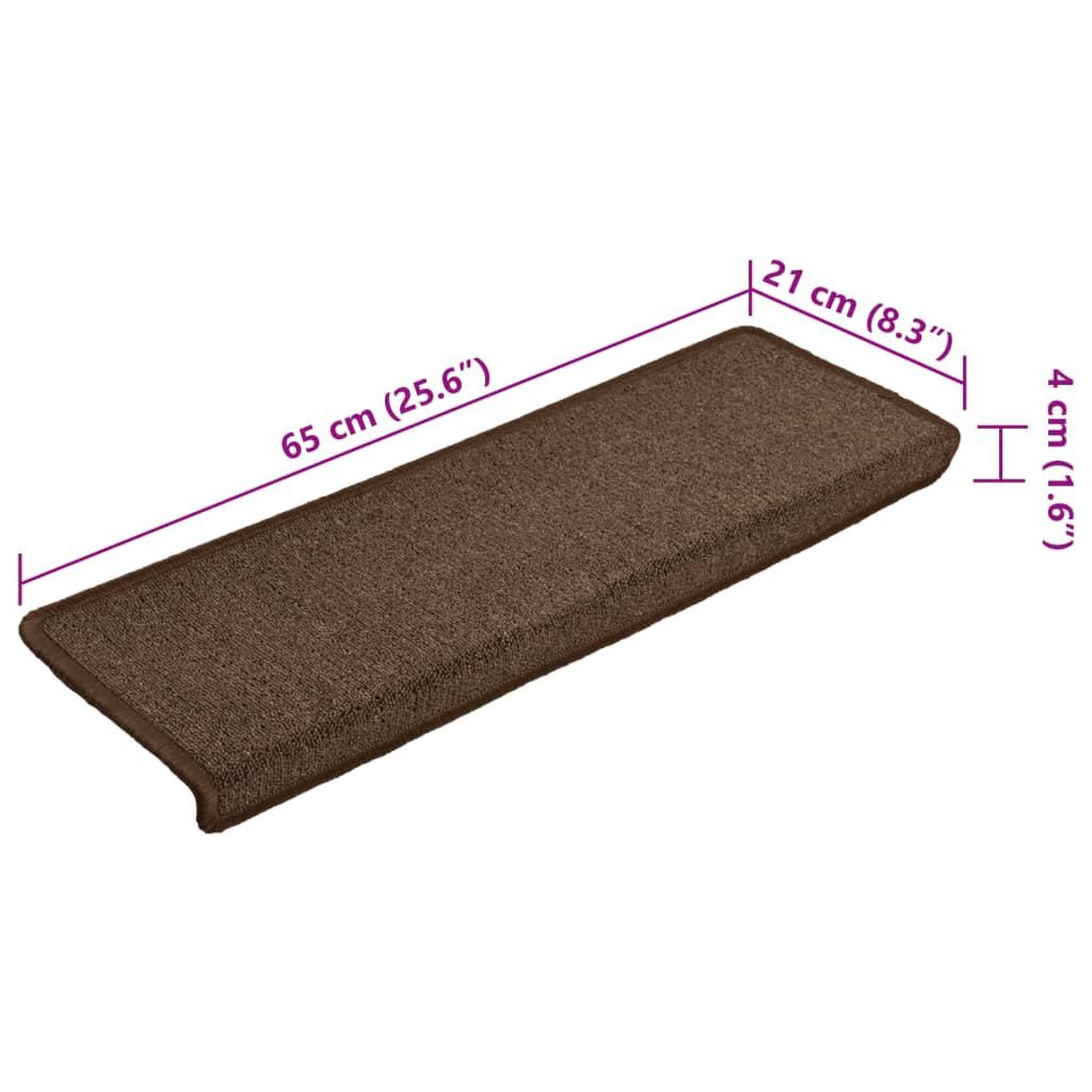 Voir la diapositive 6 : VIDAXL Tapis d'escalier 15 pcs 65x21x4 cm Marron