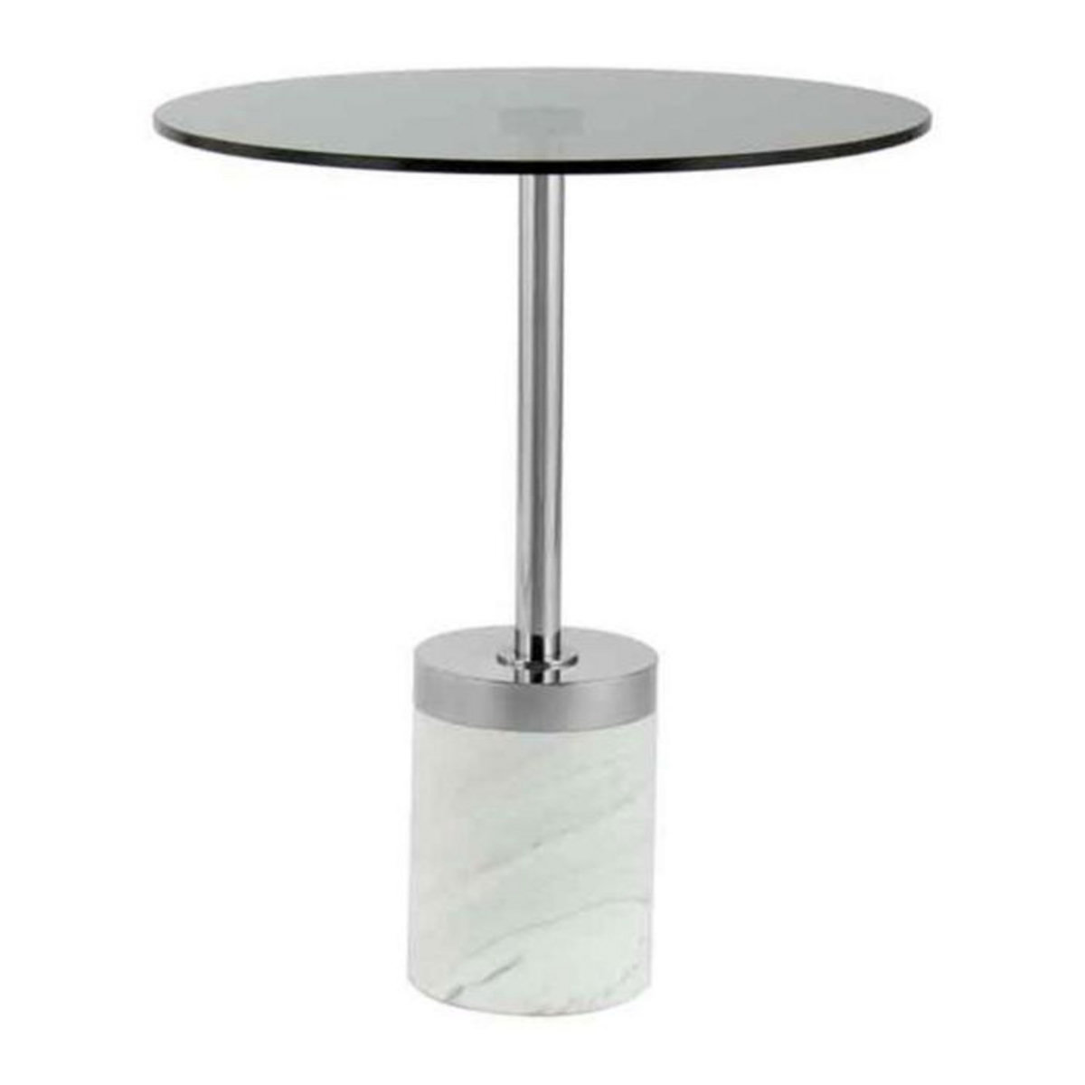Paris Prix Table d'Appoint en Marbre  Lana  53cm Gris & Blanc