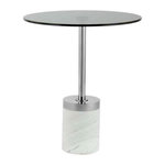Paris Prix Table d'Appoint en Marbre  Lana  53cm Gris & Blanc