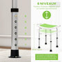 Voir la diapositive 4 : HOMCOM Siège de douche réglable en hauteur tabouret de douche ergonomique pieds antidérapants charge max. 135 Kg alu HDPE blanc vert