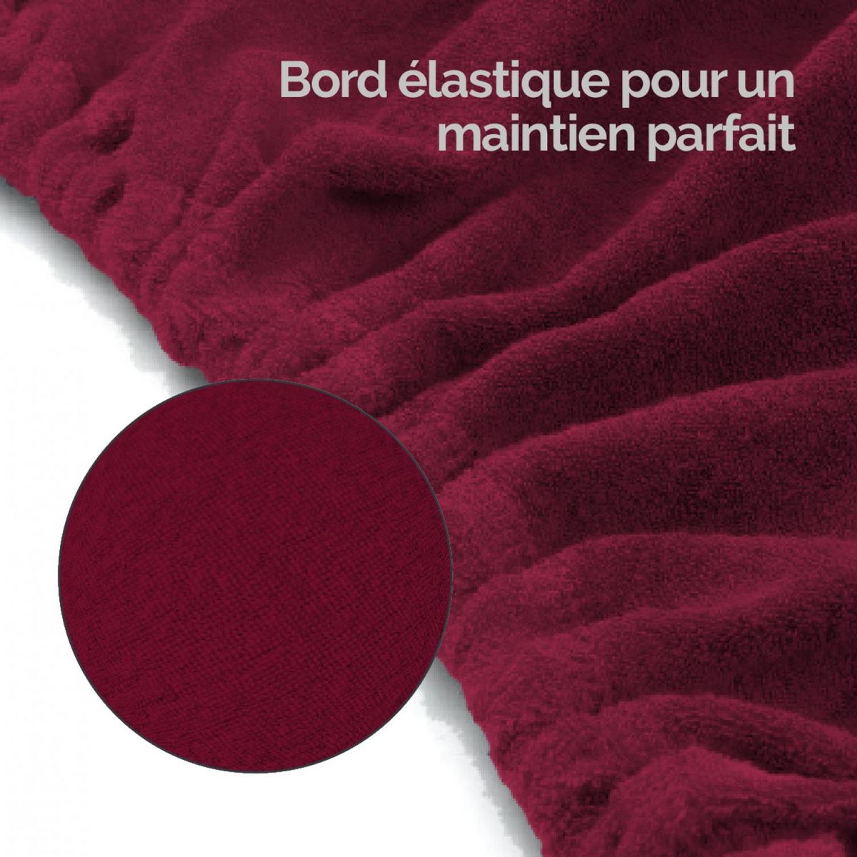 VIVEZEN Drap housse de protection en éponge pour coussin demi-rond 66 cm x 22 cm x 12 cm de table de massage - Prune