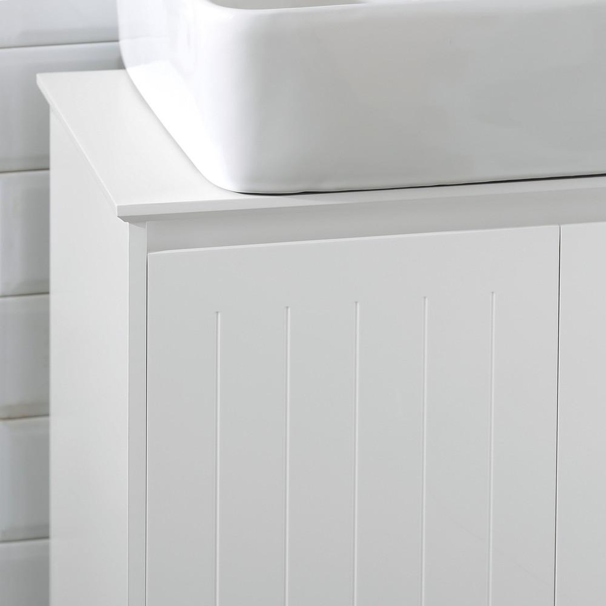 Voir la diapositive 5 : SOBUY SoBuy - Meuble Sous-vasque à deux portes - Blanc - 60x30x60cm - Nordique - BZR108-W
