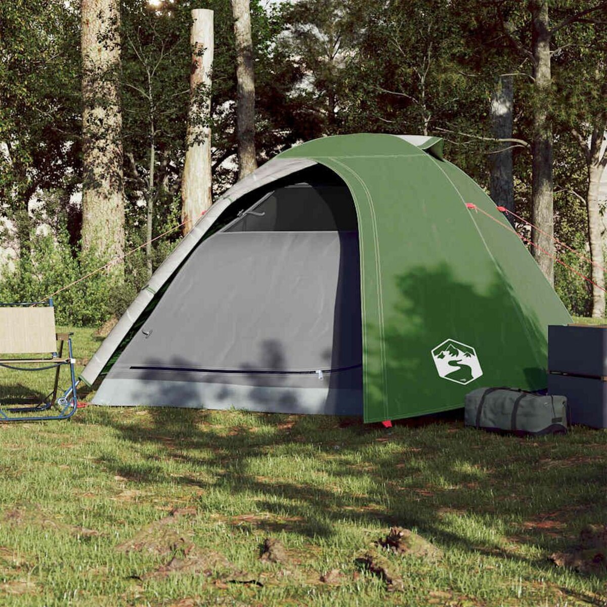 VIDAXL Tente de camping a dome 4 personnes vert impermeable