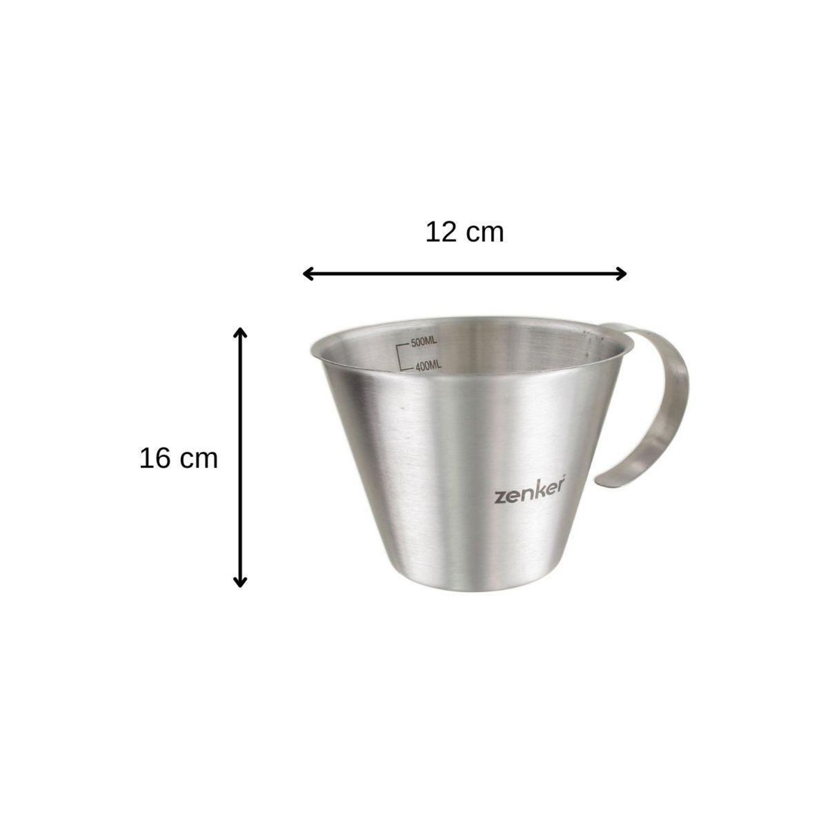 ZENKER Lot de 2 verre doseur inox de 500 ml et 1 litre Zenker Smart Pastry
