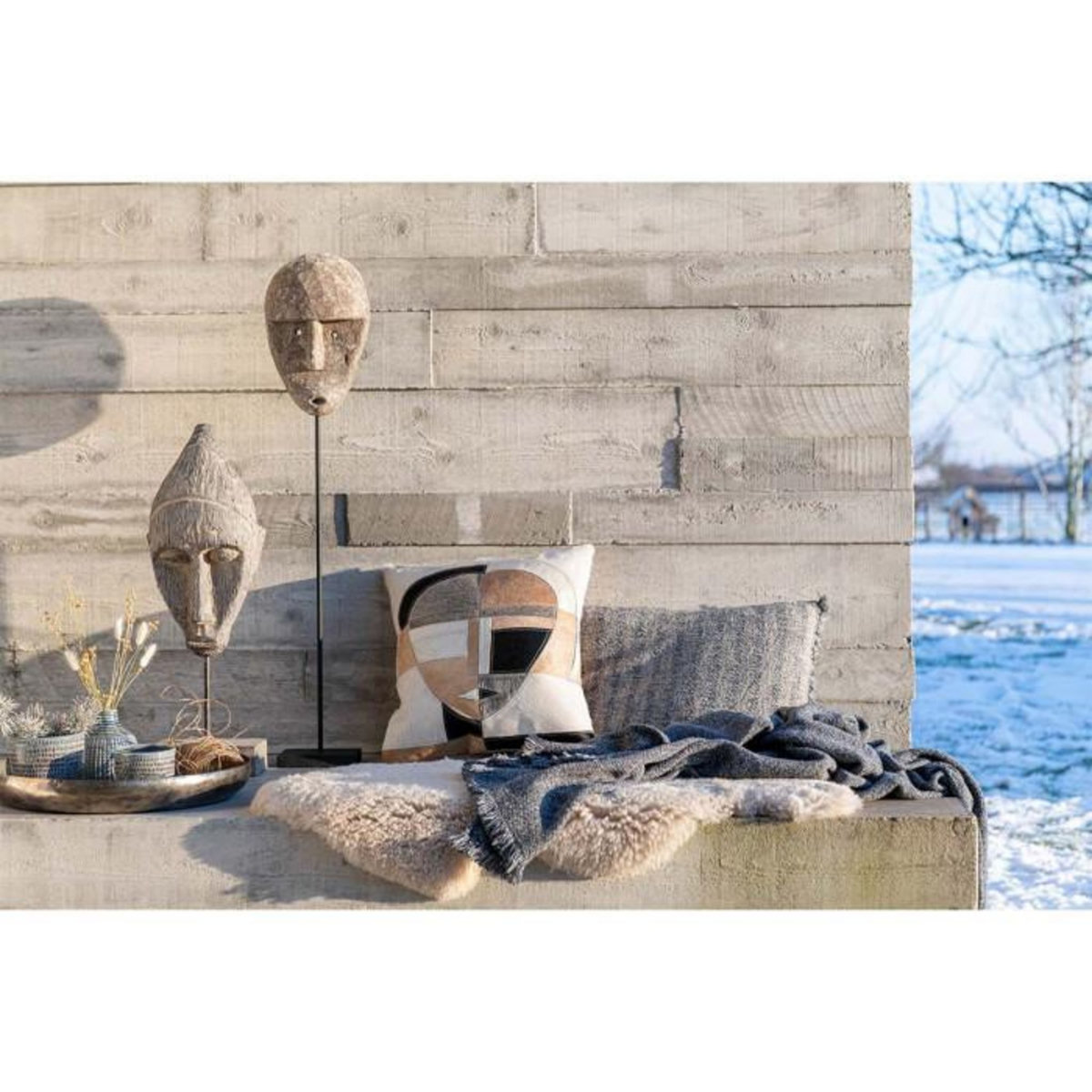 Paris Prix Plaid Déco en Coton  Edud  130x170cm Bleu