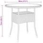 Voir la diapositive 5 : VIDAXL Table de jardin Ø80x75 cm Verre trempe/resine tressee Marron