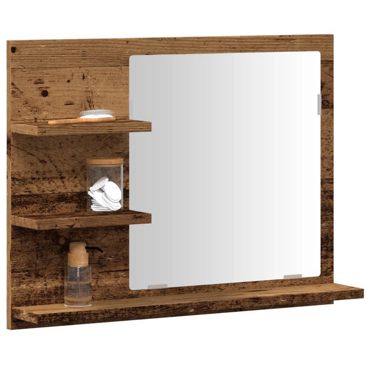 VIDAXL Armoire a miroir de salle de bain vieux bois bois d'ingenierie