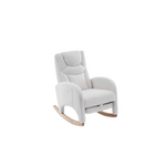 MERAX Fauteuil à Bascule Rocking Chair Avec Repose-pieds Extensible Blanc