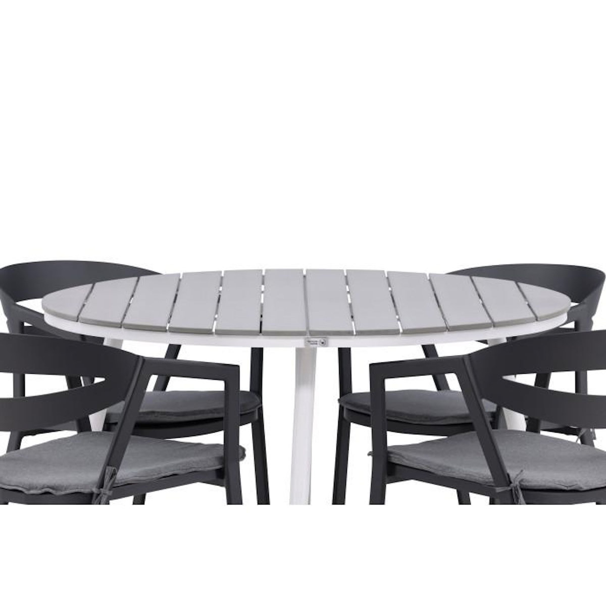 Paris Prix Ensemble Table de Jardin & 4 Chaises  Break & Slit  120cm Gris & Noir