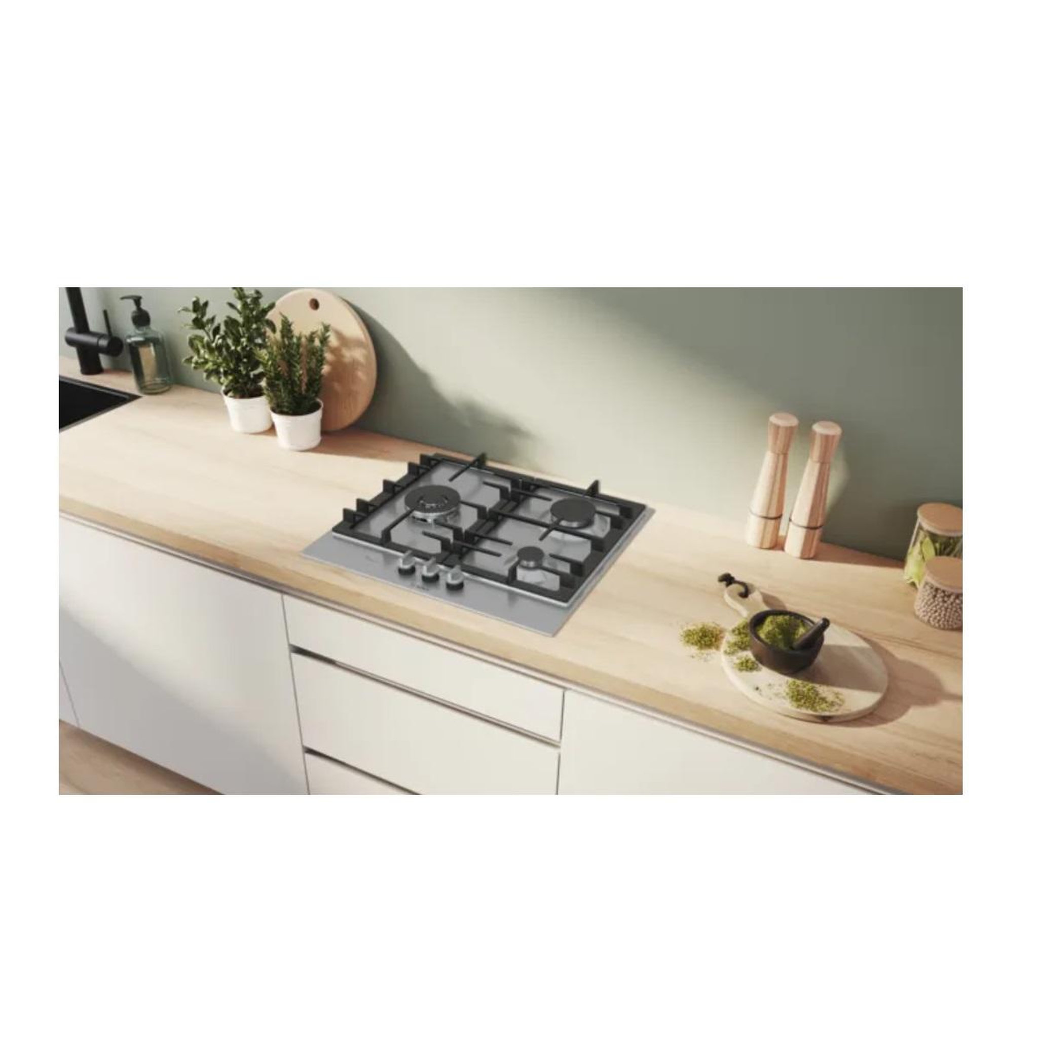 Voir la diapositive 4 : BOSCH Plaque de cuisson gaz 60cm 3 feux 8000w - pcc6a5i90